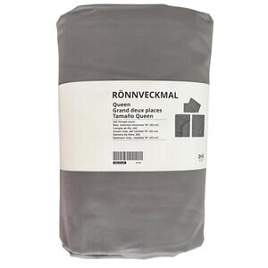 IKEA RONNVECKMAL 343 Thread Count Gray Queen Sheet Set